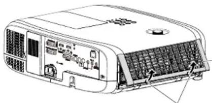 PANASONIC PTVX600 - 1) Retirez le couvercle de filtre à air. - 1