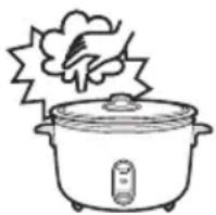 PANASONIC SRGA721L - Ne pas toucher avec les mains et ne pas placer le visage au-dessus ou près du conduit à vapeur. - 2