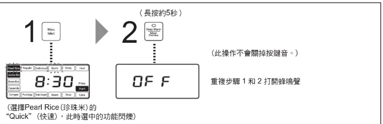 PANASONIC SRAFG186 - 如要在烹調、再加熱時消除蜂鳴聲(結束提示音) - 1