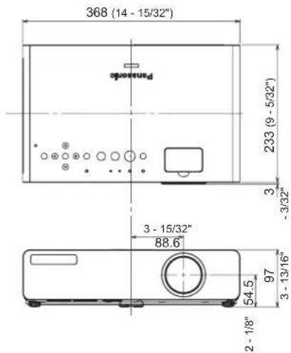PANASONIC PTLB75NTU - Dimensions - 1