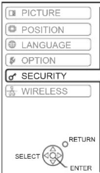 PANASONIC PTLB75NTU - - Entering the SECURITY menu - 1