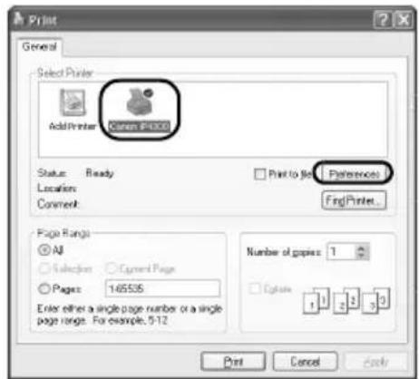 CANON Pixma iP4300 - Tiskanje v OS Windows - 1
