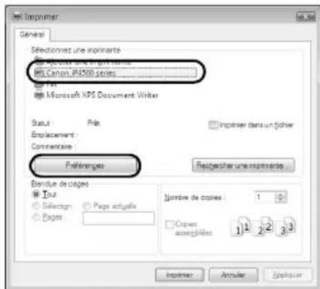 CANON Pixma iP4500 - Impression sous Windows - 1