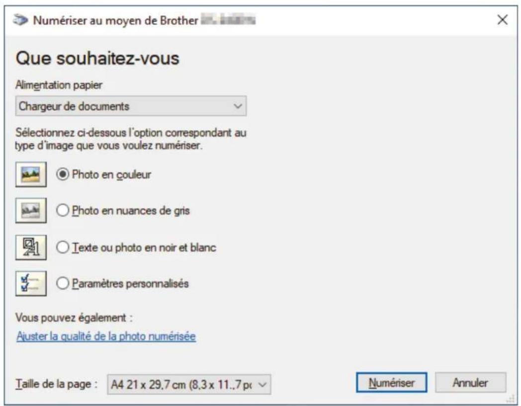 BROTHER DSMobile DS740D - Paramètres du pilote WIA (Windows) - 1