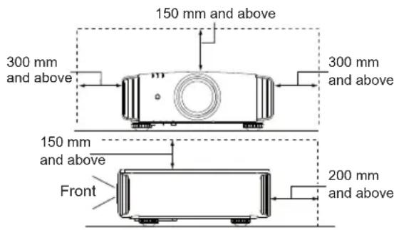 JVC DLARS65U - Please be careful to perform the installation at a certain distance from walls and other devices - 1