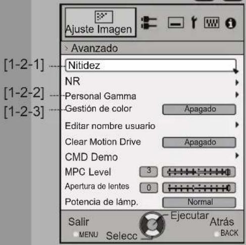 JVC DLARS55 - Ajustes y configuraciones del menu (Continuación) - 1