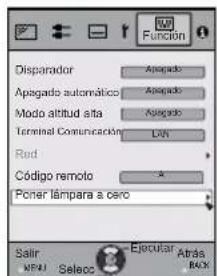 JVC DLARS55 - Selección “Función” → “Poner lámpara a cero” - 2