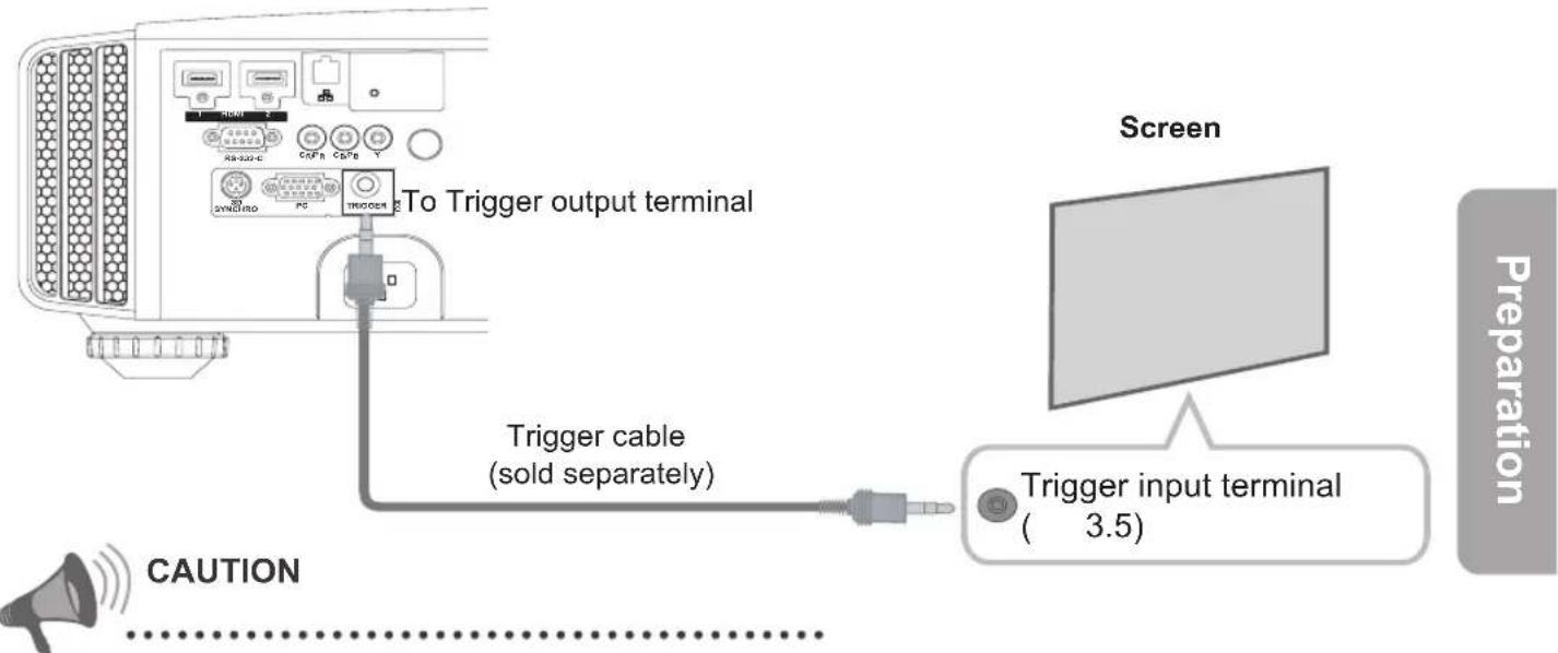 JVC DLARS60U3D - Connecting via Trigger Cable - 1