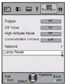 JVC DLARS60U3D - Select“Function” → “Lamp Reset” - 2