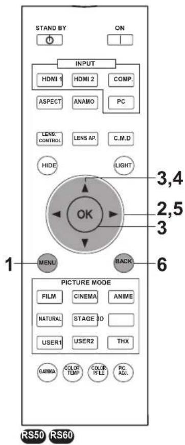 JVC DLARS60U3D - Adjustments and settings in the menu (continued) - 2