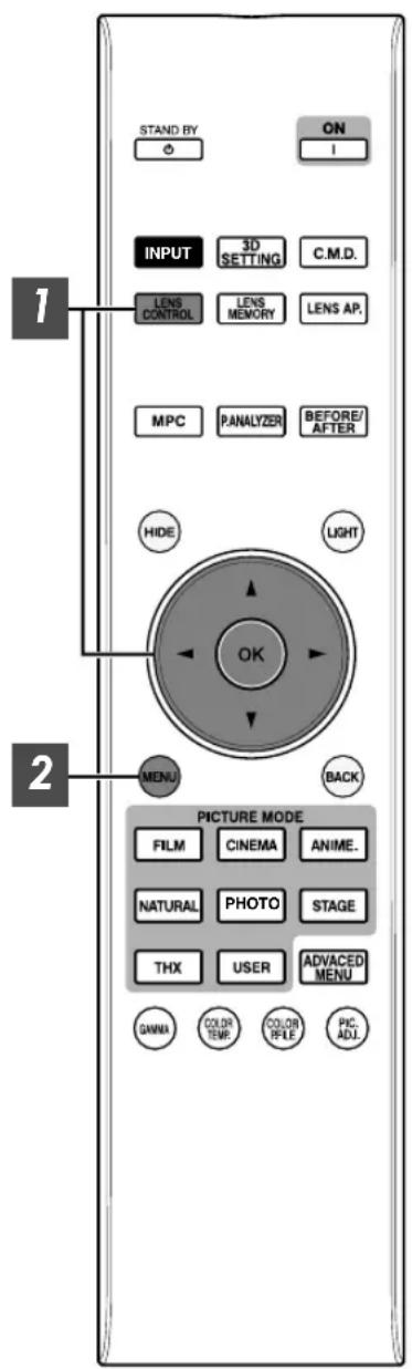 JVC DLARS49U - Régler l'objectif en fonction de la position du projecteur - 1