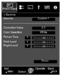 JVC DLARS49U - Press the [ADVANCED MENU] button to display the gamma menu - 2