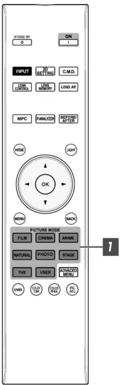 JVC DLARS49U - Ajuste del modo deImagen - 1