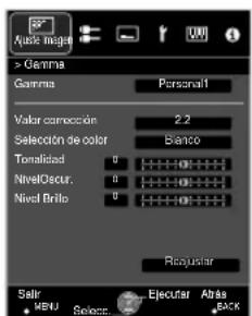 JVC DLARS49U - Pulse el botón [ADVANCED MENU] para visualizar el menu de gamma - 2