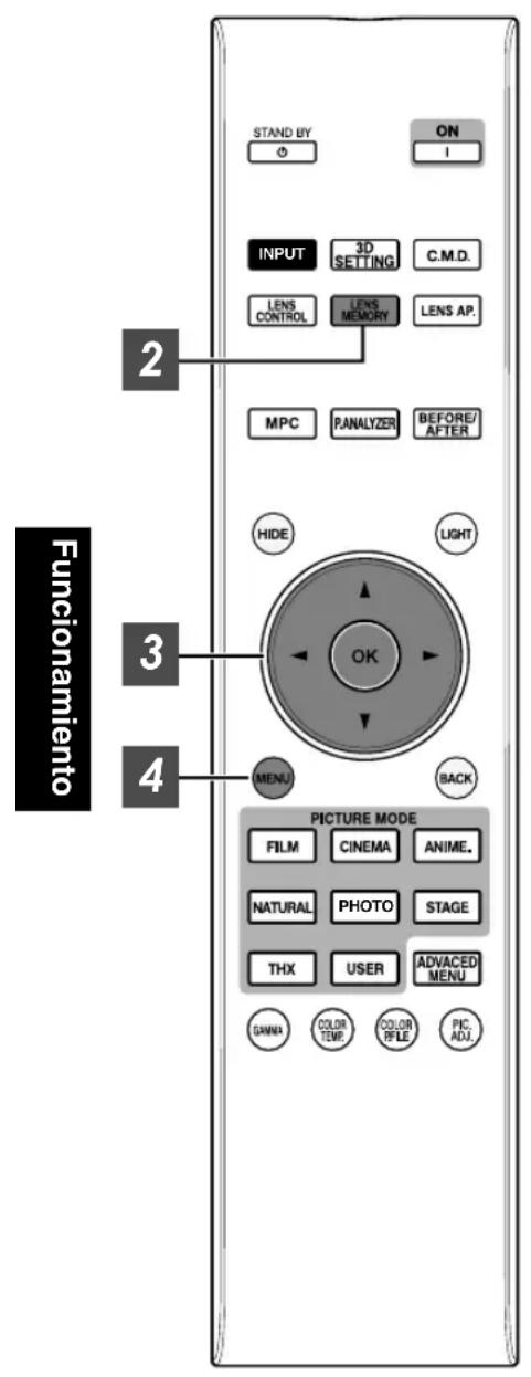 JVC DLARS49U - Ajuste de la lentedependiendo de la posicion de proyeccion - 6