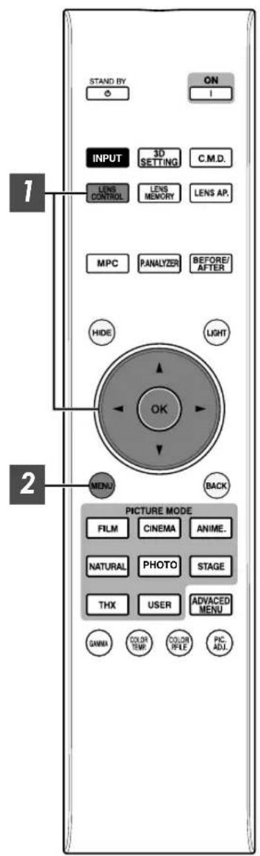 JVC DLARS49U - Ajuste de la lentedependiendo de la posicion de proyeccion - 1
