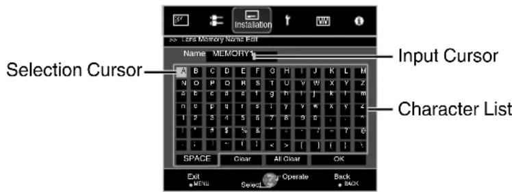 JVC DLARS49U - Select the adjustment data to edit, and press the [OK] button - 1