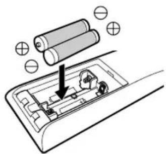 JVC DLARS49U - Carga de las pilas en el control remoto - 2