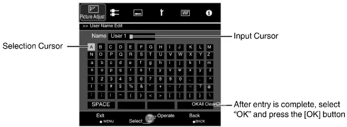JVC DLARS49U - UserID Edit - 1