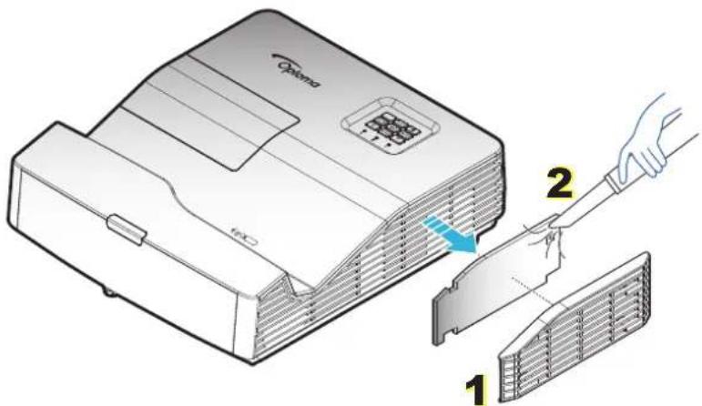 OPTOMA EH340UST - Nettoyer le filtre à poussière - 1