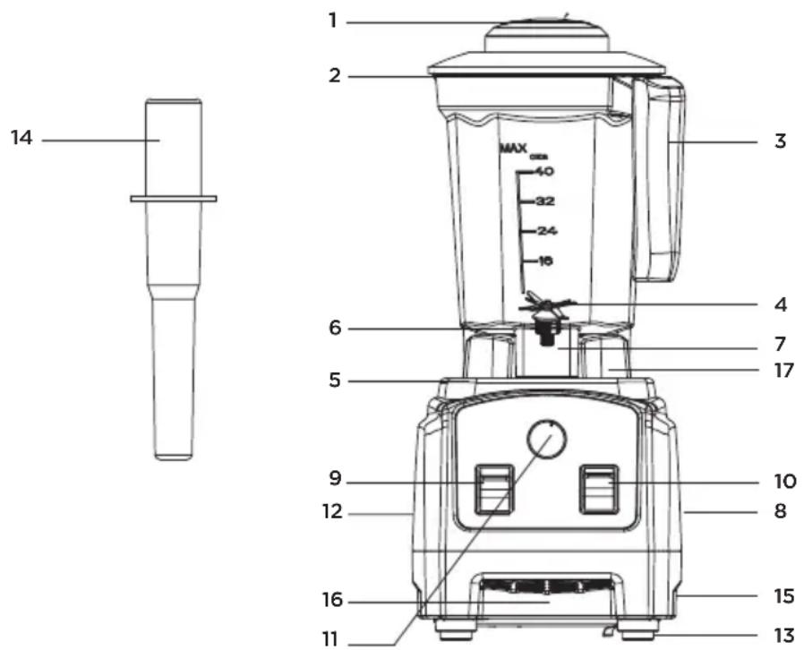Salton Harley Pasternak BL1638B - Description des PIECES et comment les assembler - 1
