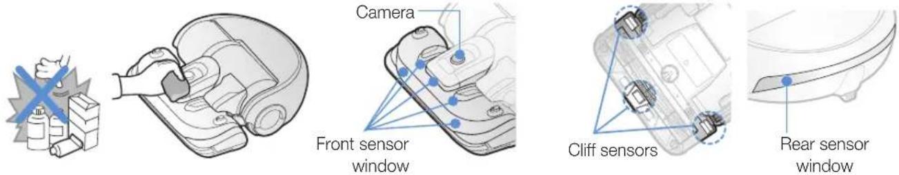 SAMSUNG POWERbot VR2AJ9040WG - Cleaning the sensors and the camera - 1