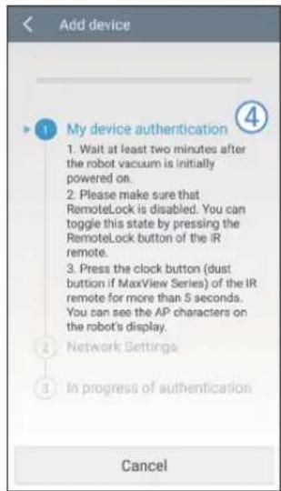 SAMSUNG POWERbot VR2AJ9040WG - Registering the product (Easy-Setup) - 4