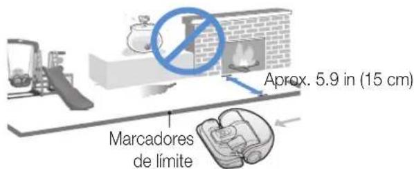 SAMSUNG POWERbot VR2AJ9250WW - Acerca de los marcadores de limite - 3