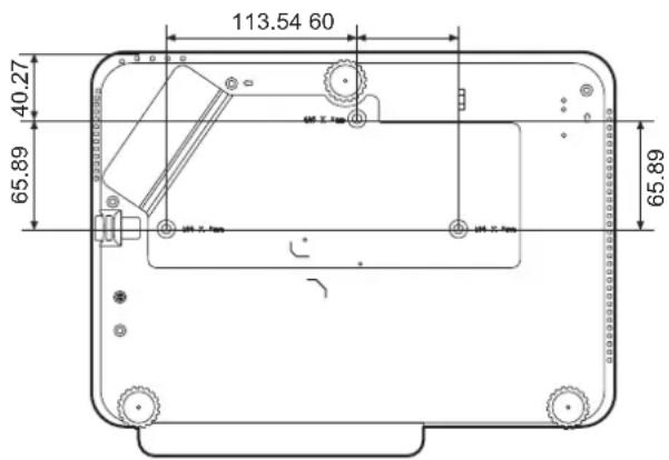 BENQ TK700STI - Diagramme de configuration de montage au plafond/mur - 1