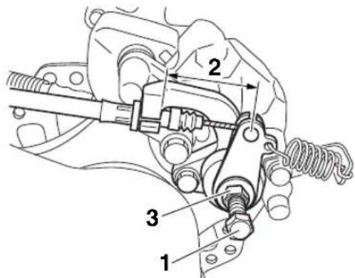 YAMAHA YFZ450R (2021) - Réglage de la garde du frein de stationnement - 1