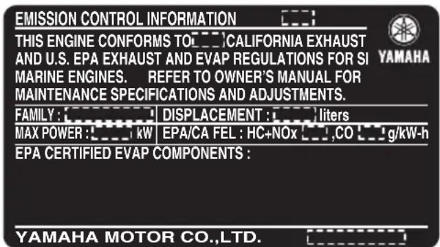 YAMAHA VF90 (2021) - Étiquette d'homologation du certificat de contrôle des émissions - 2