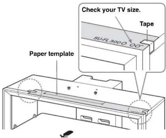 SONY SUFL300L - Paste the supplied paper template on the Top Board. - 1