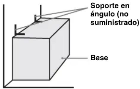 Soporte en ángulo (no suministrado) Base