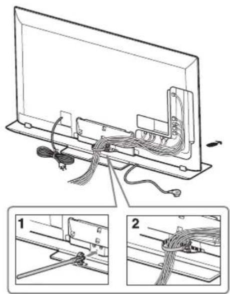 SONY SUB553S - Sujeción de los cables. - 1