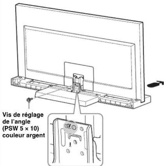SONY SU40NX1 - Fixez le télévisuer et le support TV à l'aide de la vis de réglage de l'angle (PSW5 × 10) couleur argent (fournie). - 1