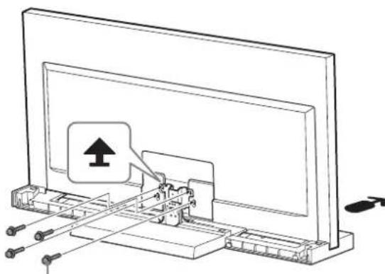 SONY SU40NX1 - Fissare il tevisore e il supporto per tevisore con le quattro viti di fissaggio del montante del tevisore (PSW5 × 16) nere (in dotazione). - 1