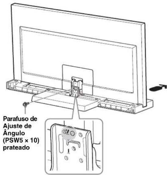 SONY SU40NX1 - Fixe o televisor e o suporte de televator com o parafuso de ajuste de angulo (PSW5 x 10) prateado (fornecido). - 1