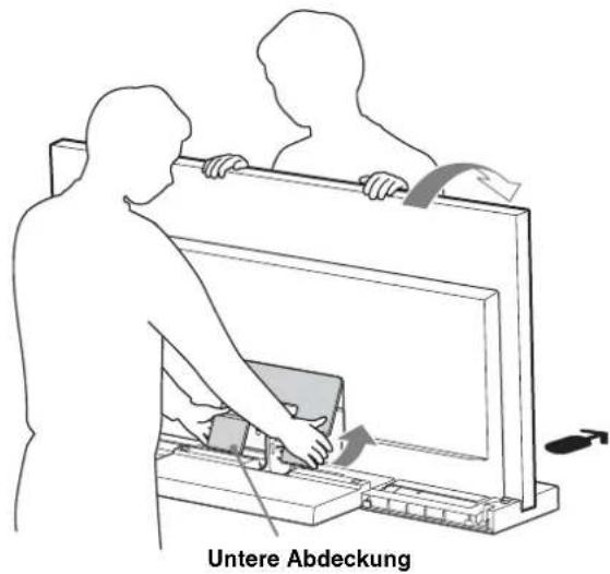 SONY SU40NX1 - Bringen Sie die untere Abdeckung am Fernsehgerät an. (Nur KDL-40NX80/ KDL-46NX80/KDL-52NX80) - 1