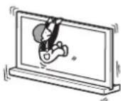 SONY SU40NX1 - Luta eller hang dig aldrig på TV-apparaten medan den sitter monterad på TV-stativet. - 1