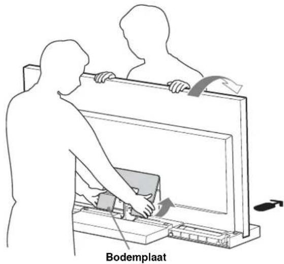 SONY SU40NX1 - Bevestig de bodemplaat aan het tv-toestel. (Alleen KDL-40NX80/ KDL-46NX80/KDL-52NX80) - 1