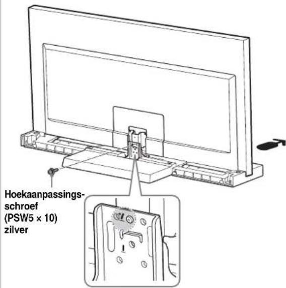 SONY SU40NX1 - Bevestig de tv en de tv-standard met de hoekaanpassingsschroef (PSW5 x 10) silver (bijgeleverd). - 1