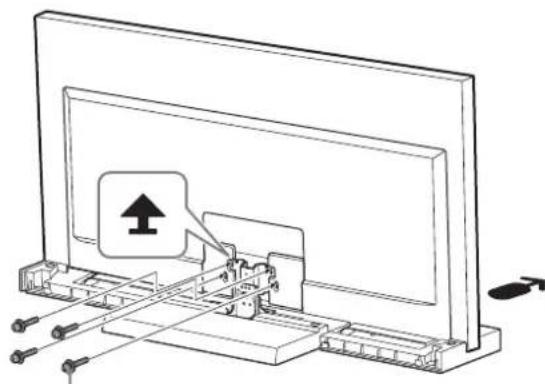 SONY SU40NX1 - Skruva fast TV-apparaten i TV-stativet med de fyra skruvarna for TV-apparatens feste (PSW5 × 16) svart (medfoljer). - 1