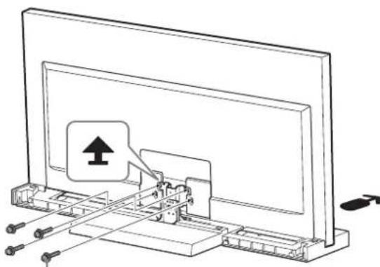 SONY SU40NX1 - Fije el television y el soporte para TV contips de los quatre tornillos de fijacion del embellecedor vertical del television (PSW5 × 16) negro (suministrado). - 1