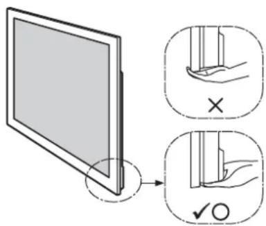 SONY SU40NX1 - Houd de tv vast op het opgegeven punt als u deze verplaatst. - 1