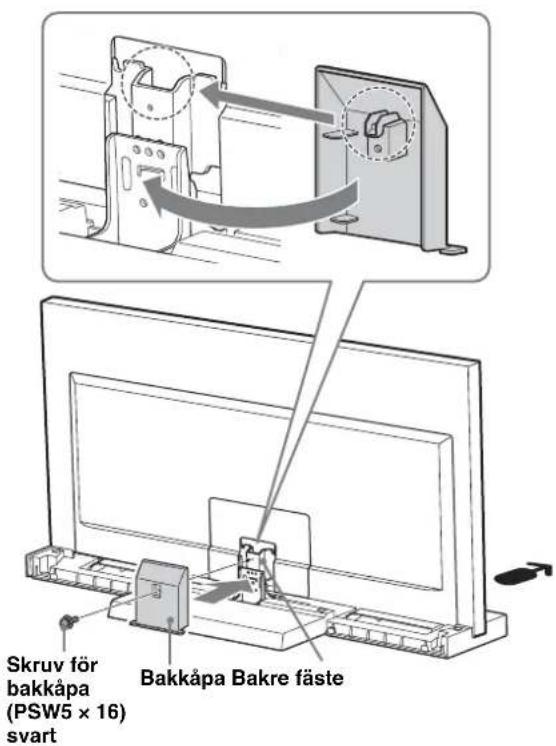 SONY SU40NX1 - Skruva fast TV-apparaten i TV-stativet med skruven for vinkeljustering (PSW5 × 10) silver (medfoljer). - 2