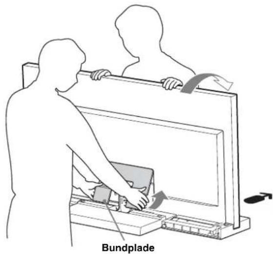 SONY SU40NX1 - Fastgør bundpladen til tv-sættet. (Kun KDL-40NX80/ KDL-46NX80/KDL-52NX80) - 1