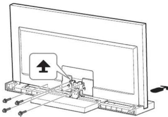 SONY SU40NX1 - Fixe o televisor e o suporte de televator com os quatro parafusos de fixação do braço do televator (PSW5 × 16) pretos (fornecidos). - 1