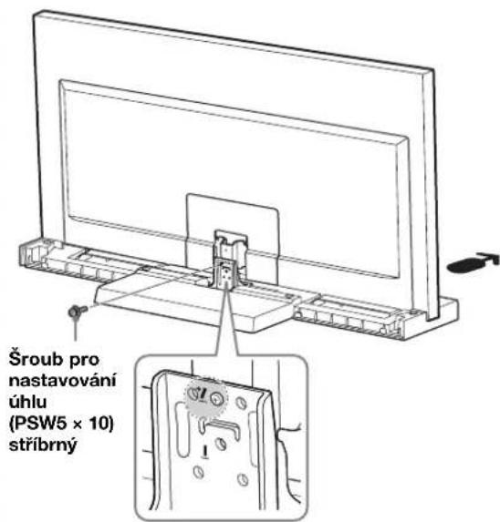 SONY SU40NX1 - Zajistěte televizor a konzolu pro montáž na zed' pomoci střbrného šroubu pro nastavování uhlu (PSW5 × 10) (je současti dodávky). - 1