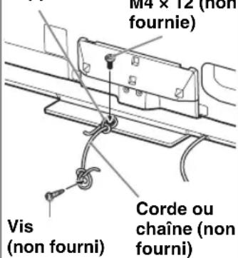 M4 x 12 (non fournie) Vis (non fourni) Corde ou chaîne (non fourni)