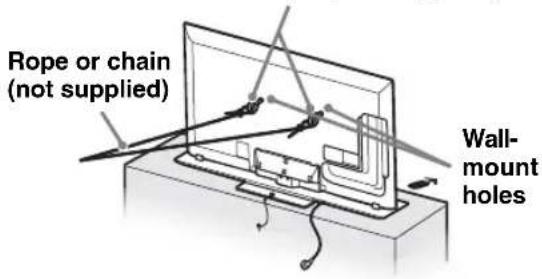 Rope or chain (not supplied) Wall- mount holes